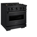 ZLINE 30-Inch Classic Series Dual Fuel Range with 4 Gas Burner Cooktop and 4.2 Cu. Ft. Electric Convection Oven in Black Stainless Steel with Brass Burners (CDRB-BR-30)
