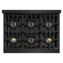 ZLINE 36-Inch Classic Gas Rangetop with 6 Burner DuoPro™ Cooktop in Black Stainless Steel (PCRTB-36)