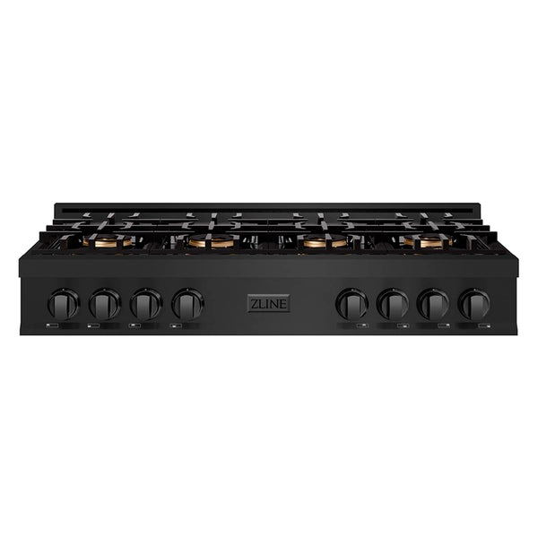 ZLINE 48-Inch Classic Gas Rangetop with 8 Burner DuoPro™ Cooktop in Black Stainless Steel (PCRTB-48)