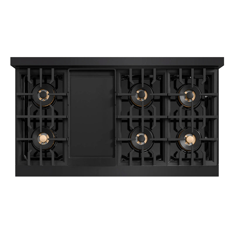 ZLINE 48-Inch Classic Gas Rangetop with 8 Burner DuoPro™ Cooktop in Black Stainless Steel (PCRTB-48)