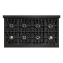 ZLINE Autograph Edition 48-Inch Classic Gas Rangetop with 8 Burner DuoPro™ Cooktop in Black Stainless Steel and Polished Gold Accents (PCRTBZ-48-G)