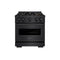 ZLINE 30-Inch 4.2 Cu. Ft. Classic Dual Fuel Range with 4 Burner DuoPro™ Cooktop and Convection Oven in Black Stainless Steel (PCDRB-30)