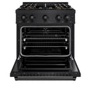 ZLINE 30-Inch 4.2 Cu. Ft. Classic Dual Fuel Range with 4 Burner DuoPro™ Cooktop and Convection Oven in Black Stainless Steel (PCDRB-30)