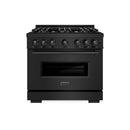 ZLINE 36-Inch 5.2 Cu. Ft. Classic Dual Fuel Range with 6 Burner DuoPro™ Cooktop and Convection Oven in Black Stainless Steel (PCDRB-36)