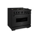 ZLINE 36-Inch 5.2 Cu. Ft. Classic Dual Fuel Range with 6 Burner DuoPro™ Cooktop and Convection Oven in Black Stainless Steel (PCDRB-36)
