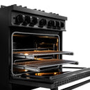 ZLINE 36-Inch 5.2 Cu. Ft. Classic Dual Fuel Range with 6 Burner DuoPro™ Cooktop and Convection Oven in Black Stainless Steel (PCDRB-36)