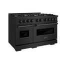 ZLINE 48-Inch 6.7 Cu. Ft. Classic Dual Fuel Range with 8 Burner DuoPro™ Cooktop and Dual Ovens in Black Stainless Steel (PCDRB-48)