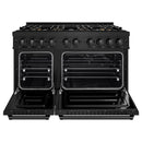 ZLINE 48-Inch 6.7 Cu. Ft. Classic Dual Fuel Range with 8 Burner DuoPro™ Cooktop and Dual Ovens in Black Stainless Steel (PCDRB-48)