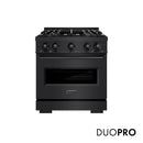 ZLINE 30-Inch 4.2 Cu. Ft. Classic Gas Range with 4 Burner DuoPro™ Cooktop and Convection Gas Oven in Black Stainless Steel (PCGRB-30)