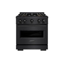 ZLINE 30-Inch 4.2 Cu. Ft. Classic Gas Range with 4 Burner DuoPro™ Cooktop and Convection Gas Oven in Black Stainless Steel (PCGRB-30)