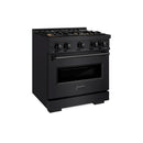 ZLINE 30-Inch 4.2 Cu. Ft. Classic Gas Range with 4 Burner DuoPro™ Cooktop and Convection Gas Oven in Black Stainless Steel (PCGRB-30)