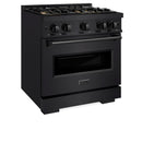 ZLINE 30-Inch 4.2 Cu. Ft. Classic Gas Range with 4 Burner DuoPro™ Cooktop and Convection Gas Oven in Black Stainless Steel (PCGRB-30)