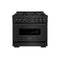 ZLINE 36-Inch 5.2 Cu. Ft. Classic Gas Range with 6 Burner DuoPro™ Cooktop and Convection Gas Oven in Black Stainless Steel (PCGRB-36)