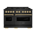 ZLINE Autograph Edition 48-Inch Classic Gas Range with 8 Burner DuoPro™ Cooktop and White Doors with Bronze Accents (PCGRBZ-48-CB)