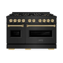 ZLINE Autograph Edition 48-Inch Classic Gas Range with 8 Burner DuoPro™ Cooktop and White Doors with Bronze Accents (PCGRBZ-48-CB)