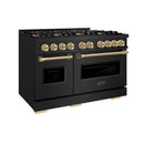 ZLINE Autograph Edition 48-Inch Classic Gas Range with 8 Burner DuoPro™ Cooktop and White Doors with Bronze Accents (PCGRBZ-48-CB)