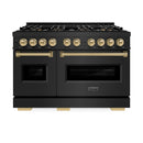 ZLINE Autograph Edition 48-Inch Classic Gas Range with 8 Burner DuoPro™ Cooktop and White Doors with Bronze Accents (PCGRBZ-48-CB)