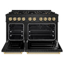 ZLINE Autograph Edition 48-Inch Classic Gas Range with 8 Burner DuoPro™ Cooktop and White Doors with Bronze Accents (PCGRBZ-48-CB)