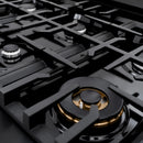 ZLINE 3-Piece Appliance Package - 48-Inch Gas Range, Refrigerator, and Dishwasher in Black Stainless Steel