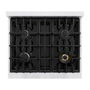 ZLINE 30-Inch Select Series Dual Fuel Range with 4 Gas Burner Cooktop and 4.2 Cu. Ft. Electric Convection Oven in Satin Stainless Steel with Black Matte Door (HDRS-BLM-30)