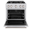 ZLINE 30-Inch Classic Series Dual Fuel Range with 4 Gas Burner Cooktop and 4.2 Cu. Ft. Electric Convection Oven in Satin Stainless Steel (CDRS-30)