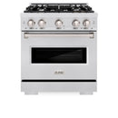 ZLINE 30-Inch Classic Series Dual Fuel Range with 4 Gas Burner Cooktop and 4.2 Cu. Ft. Electric Convection Oven in Satin Stainless Steel (CDRS-30)