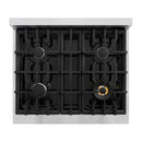 ZLINE 30-Inch Classic Series Dual Fuel Range with 4 Gas Burner Cooktop and 4.2 Cu. Ft. Electric Convection Oven in Satin Stainless Steel (CDRS-30)