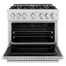 ZLINE 36-Inch Classic Series Dual Fuel Range with 6 Gas Burner Cooktop and 5.2 Cu. Ft. Electric Convection Oven in Satin Stainless Steel (CDRS-36)