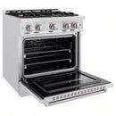 ZLINE 30-Inch Classic Series Dual Fuel Range with 4 Gas Burner Cooktop and 4.2 Cu. Ft. Electric Convection Oven in Satin Stainless Steel with Brass Burners (CDRS-BR-30)