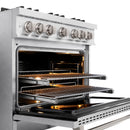 ZLINE 36-Inch Classic Series Dual Fuel Range with 6 Gas Burner Cooktop and 5.2 Cu. Ft. Electric Convection Oven in Satin Stainless Steel with Brass Burners (CDRS-BR-36)
