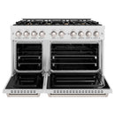 ZLINE 48-Inch Classic Series Dual Fuel Range with 8 Gas Burner Cooktop and 6.7 Cu. Ft. Electric Convection Oven in Satin Stainless Steel with Brass Burners (CDRS-BR-48)