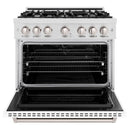 ZLINE Autograph Edition 36-Inch Dual Fuel Range in Satin Stainless Steel with White Matte (CDRS-WM-36)