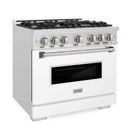 ZLINE Autograph Edition 36-Inch Dual Fuel Range in Satin Stainless Steel with White Matte (CDRS-WM-36)