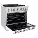 ZLINE Autograph Edition 36-Inch Dual Fuel Range in Satin Stainless Steel with White Matte (CDRS-WM-36)