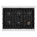 ZLINE Autograph Edition 36-Inch Dual Fuel Range in Satin Stainless Steel with White Matte (CDRS-WM-36)