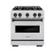 ZLINE Autograph Edition 30-Inch Classic Series Dual Fuel Range with 4 Gas Burner Cooktop and 4.2 Cu. Ft. Electric Convection Oven in Satin Stainless Steel with Matte Black Accents (CDRSZ-30-MB)