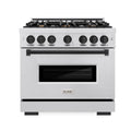 ZLINE Autograph Edition 36-Inch Classic Series Dual Fuel Range in Satin Stainless Steel with Matte Black Accent (CDRSZ-36-MB)