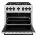 ZLINE Autograph Edition 36-Inch Classic Series Dual Fuel Range in Satin Stainless Steel with Matte Black (CDRSZ-36-MB)