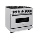 ZLINE Autograph Edition 36-Inch Classic Series Dual Fuel Range in Satin Stainless Steel with Matte Black (CDRSZ-36-MB)