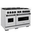 ZLINE Autograph Edition 48-Inch Classic Series Dual Fuel Range in Satin Stainless Steel with Matte Black (CDRSZ-48-MB)