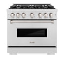 ZLINE 36-Inch Classic Series Gas Range with 6 Gas Burner Cooktop and 5.2 Cu. Ft. Gas Convection Oven  in Satin Stainless Steel (CGRS-36)
