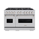 ZLINE 48-Inch Classic Series Gas Range with 8 Gas Burner Cooktop and 6.7 Cu. Ft. Gas Convection Oven  in Satin Stainless Steel (CGRS-48)