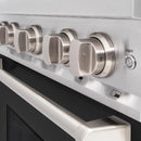 ZLINE 30-Inch Classic Series Gas Range with 4 Gas Burner Cooktop, and 4.2 Cu. Ft. Gas Convection Oven  in Satin Stainless Steel with Black Matte Door (CGRS-BLM-30)