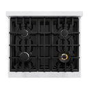 ZLINE 30-Inch Classic Series Gas Range with 4 Gas Burner Cooktop, and 4.2 Cu. Ft. Gas Convection Oven  in Satin Stainless Steel with Black Matte Door (CGRS-BLM-30)