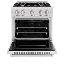 ZLINE 30-Inch Classic Series Gas Range with 4 Gas Burner Cooktop and 4.2 Cu. Ft. Gas Convection Oven in Satin Stainless Steel with Brass Burners (CGRS-BR-30)