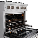 ZLINE 30-Inch Classic Series Gas Range with 4 Gas Burner Cooktop and 4.2 Cu. Ft. Gas Convection Oven in Satin Stainless Steel with Brass Burners (CGRS-BR-30)