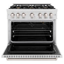 ZLINE 36-Inch Classic Series Gas Range with 6 Gas Burner Cooktop and 5.2 Cu. Ft. Gas Convection Oven in Satin Stainless Steel with Brass Burners (CGRS-BR-36)