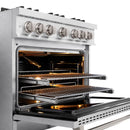 ZLINE 36-Inch Classic Series Gas Range with 6 Gas Burner Cooktop and 5.2 Cu. Ft. Gas Convection Oven in Satin Stainless Steel with Brass Burners (CGRS-BR-36)