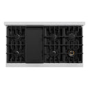 ZLINE 48-Inch Classic Series Gas Range with 8 Gas Burner Cooktop and 6.7 Cu. Ft. Gas Convection Oven  in Satin Stainless Steel with White Matte Doors (CGRS-WM-48)