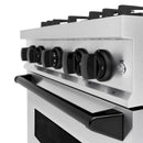 ZLINE Autograph Edition 30-Inch Classic Series Gas Range with 4 Gas Burner Cooktop and 4.2 Cu. Ft. Gas Convection Oven in Satin Stainless Steel and Matte Black Accents (CGRSZ-30-MB)